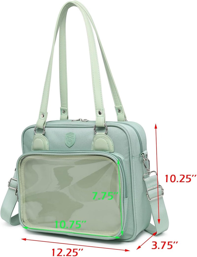CHERRY SAUCE Oxford Ita Bag Crossbody Shoulder Bag Satchel Messenger Backpack Multi-Purpose Pins Display - Image 2